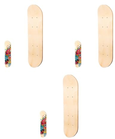Milisten 3 Stück DIY Blank Skateboard Deck Lagiges Ahornholz Beidseitig Beschreibbar für Graffiti Malerei Anfänger Skateboard Ersatzdeck zum Selbergestalten