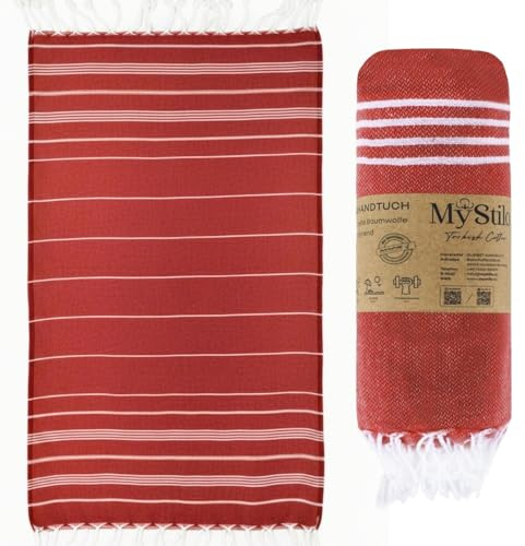 MyStilo XXL bastuhandduk hamam-handduk – stor, mjuk badhandduk 100 x 200 cm, snabbtorkande – premium strandhandduk, strandhandduk, handduk för män, kvinnor, yoga och fitness (korall)