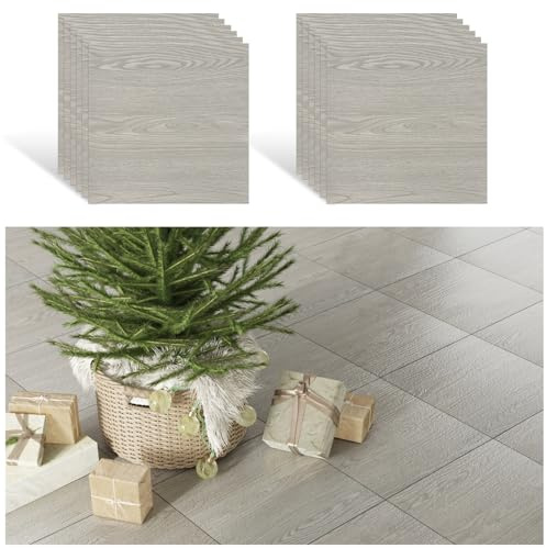 VEELIKE Piastrelle adesive per pavimenti in PVC, effetto legno, 12 pezzi, effetto legno, per camera da letto, per pavimento, garage, pavimenti in vinile, 1,5 mm, 30 cm x 30 cm