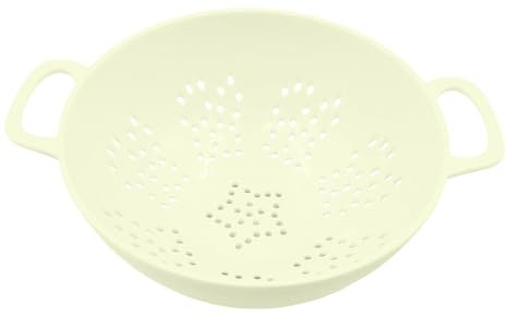 Petite passoire de 19 cm (7,5 po) en plastique avec double poignée, idéale pour les fruits, les légumes et les pâtes. Livraison depuis un entrepôt local. (White, One Size)