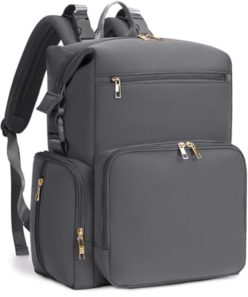 CEI-CEI Neopren Wickelrucksack Große Wickeltasche für Neugeborene, wasserdichter Reise-Rucksack für Mama und Papa mit isolierten Fächern und Wickelunterlage