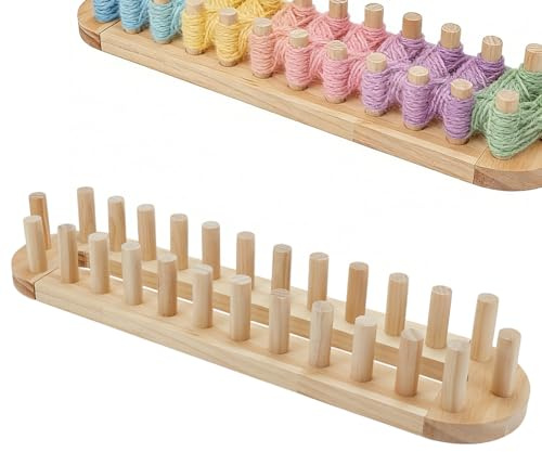 nbeads 1 Set Holz-Strickrahmen, 40x5,1x2cm Ovaler Webrahmen-Set DIY-Werkzeuge Für Schals Hüte Und Tücher Mit Montageteilen Für Garnbasteln Und Wohnkultur
