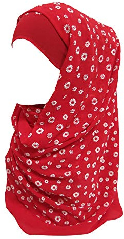 Lina & Lily Blumen Damen Muslim Hijab Kopftuch Schal (Rot)
