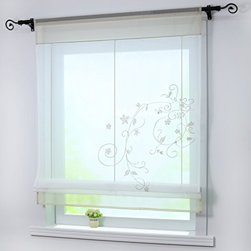 Joyswahl Raffrollo Voile Raffgardinen mit Tunnelzug Alina Gardinen BxH 100x140cm Sand 1er Pack