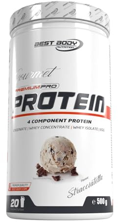 Best Body Nutrition Gourmet Premium Pro Protein Stracciatella 500 g – Multi-Component Protein Powder (Caseinate, Whey, Isolate, Egg) – Shake protéiné crémeux