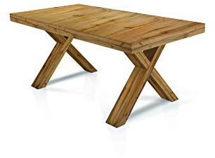 KONTE.DESIGN Tavolo GALLIPOLI allungabile in legno, finitura Rovere Nodato, gambe ad X, 160x90 cm - 410x90 cm, 18 posti