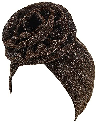 Surkat Turban à Fleurs Brillantes pour Cheveux, café, Taille Unique