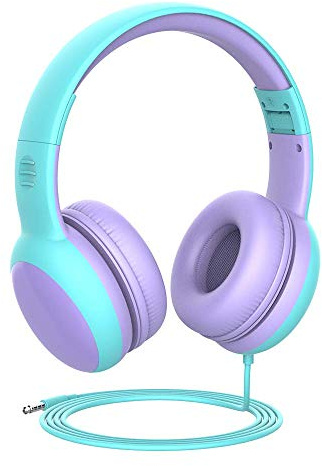 gorsun Kids Headphones with Limited Volume, Cat Ear Toddler Headphones, Wired Headphone Over Ear for Boys and Girls,Stereo Sound Foldable 3.5mm Headset for Children