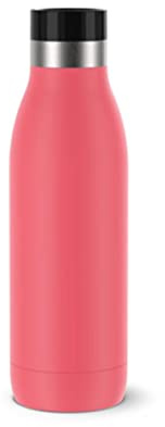 TEFAL BLUDROP Trinkflasche, wiederverwendbare Edelstahlflasche, heiße und kalte Getränke, spülmaschinenfest, auslaufsicher, 0,5L, Coral