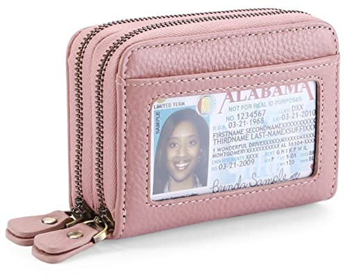 GAEKEAO Damen Geldbörse klein aus Echtes Leder, Geldbeutel für Frauen mit RFID-Schutz, Mini Damen Portemonnaie Münzfach Zipper Brieftasche Kartenhalter mit vielen Kartenfäche