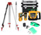 Iglobalbuy Kit de sistema de nivel láser giratorio autonivelante con Trípode de aluminio + Varilla telescópica de 5m, Nivel láser Rotativo haz verde automático autonivelante de tránsito 500m de Rango