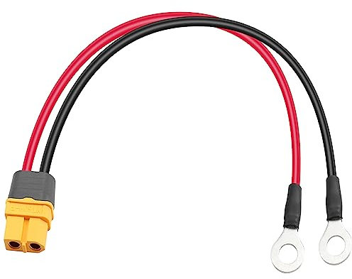PNGKNYOCN XT60 zu O Ring Klemme Kabel, 14AWG XT60 Buchse zu O Ring Klemmen Verlängerungskabel für Solarpanel Kit und Batterieladung (0.3M/1FT) (XT60 Female)