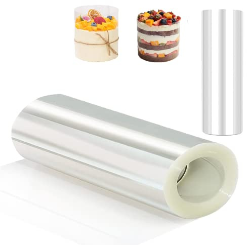 Cake Collar - Acetate Sheets 15cmx10m Transparent Acetate Roll, Acetate Cake Collars Cake Strips, Acetate Sheets for Baking Chocolate Cakes Mousse Cake Crafting Decorating