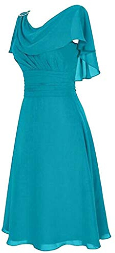 BOTCAM Women's Blue A-line Cocktail Dress, XL, Solid Chiffon, V-Neck, Fitted Waist, Tunic Dress Plus Sizes, Maxi Length, Long Sleeves, Spring/Summer, Positive Fit, Backless, US Size