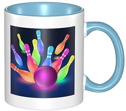 RFSHOP Tasse à café en céramique, boules de bowling, tasse de voyage, tasses à thé personnalisées, tasses à lait, pour le bureau et la maison