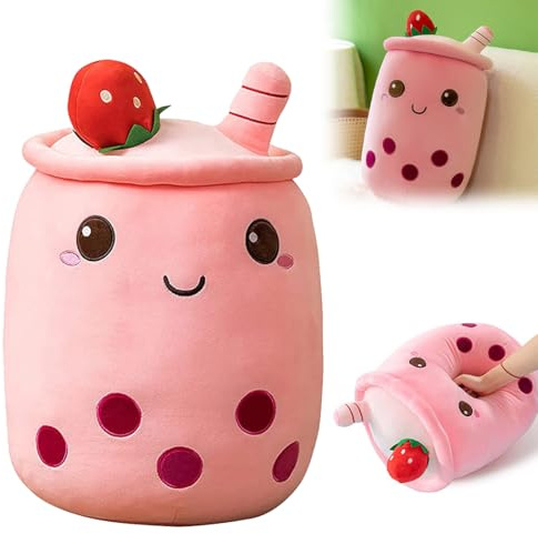 Bukezudang gosedjur, avokado kudde leksak, fruktkudde mjukisdjur, gåva för barn/vuxna, tecknad anime fylld leksak för hem, för pojkar flickor fans (Bubble Tea Plush)