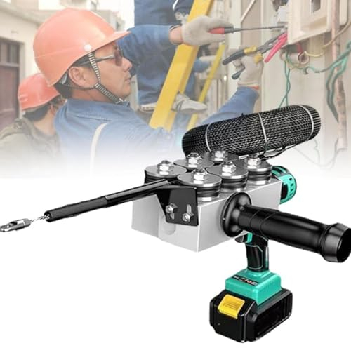 Filettatrice completamente automatica, dispositivo per filettare tubi nascosti per cavi da elettricista, strumento per tirare cavi elettrici con cavo nascosto 40 m/min, filettatrice,5000mAh-2Battery