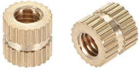 Knurled thumb,Knurled Insert Nuts, M4 x 6mm(L) x 6mm(OD) Female Thread Brass Embedment Assortment Kit, 100 Pcs