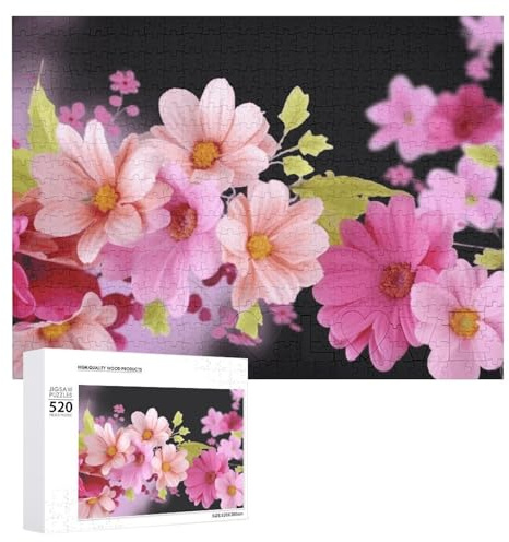 Puzzle für Erwachsene, schöne Blumen, herausforderndes Spielpuzzle mit Buchstaben auf der Rückseite, personalisiertes Puzzle, perfekt für Spielabende, Heimdekoration, Geschenk