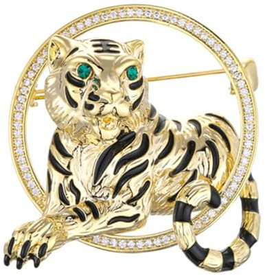 WRITWAA Tiger Brust Anstecker Legierung Kreative Brosche Für Kleidung Glänzend Elegante Dekoration Für Damen Und Herren