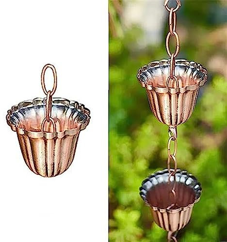 Deviatore pluviali, Catena di Pioggia sostituisce Il pluviale grondaia, Raccoglitore di Acqua piovana Orientale per Decorazioni da Giardino Esterne, Tazze di Raccolta dell'Acqua piovana funz