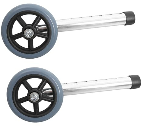 FRCOLOR 2pcs Adjustable Wheel Casters for Walkers Lightweight Aluminum Alloy Replacement Wheels Design for and Stability Compatible with Various Walker Models
