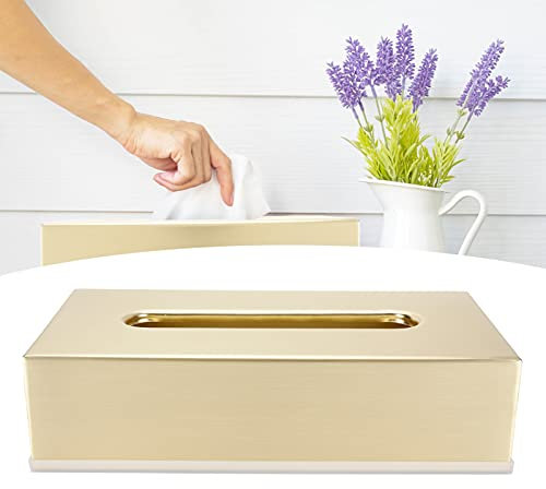 HAOHIZE Taschentuchbox-Abdeckung, rechteckig, Edelstahl, stilvoller Taschentuchbox-Halter, Moderne Taschentuch-Abdeckung für Badezimmer, WC, Schlafzimmer, Wohnzimmer, Küche,