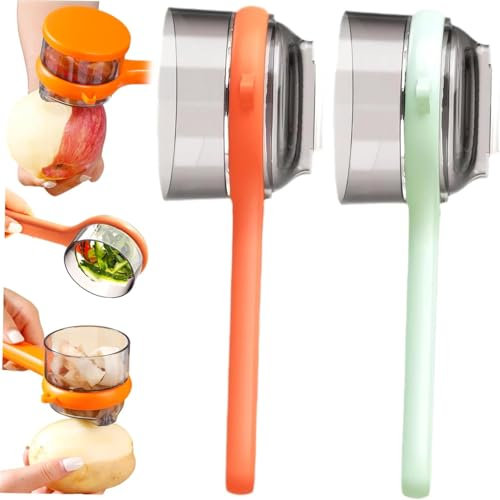 2PCS Double-Sided Stainless Steel Blade Peeling Knife with Storage Box, Vegetable Peeler, Multifunctional Vegetable Fruit Peeler with Container, Storage Type Peeler, Potato & Carrot Peeler (Mix)