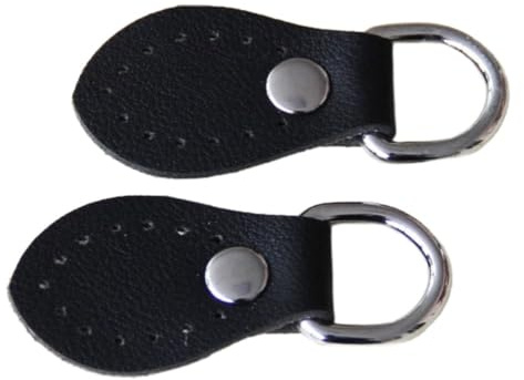 Whakano 2 Paar Leder-D-Ringe zum Nähen,PU Lederschnallen mit Ösen,Taschenverschluss Lederriemen mit D-Ring,Ersatz DIY Nähen Taschenzubehör,D Ringe Schnalle für Rucksack,Handtaschen