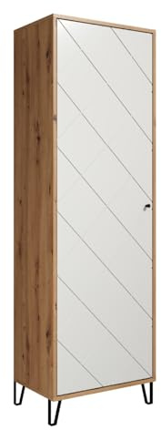 Garderobenschrank Grafico Artisan Eiche / Weiß Matt · B 63 x H 194 cm