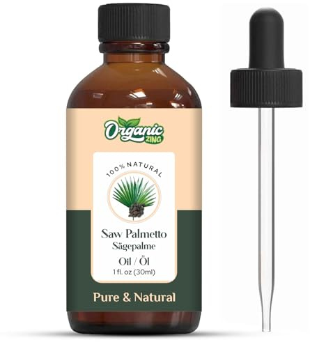 Organic Zing Saw Palmetto Oil | Pure & Natural Essential Oil for Skincare, Hair Care & Massage - 30ml/1.01fl oz