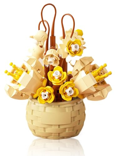 Vilbocr Mini Set de Blocs de Construction de Fleurs, Blocs de Fleurs Jouet, Jouet pour Plantes et Plantes Succulentes, Pot de Fleurs en Bloc de Construction, Collection Botanique Cadeau d'Anniversaire