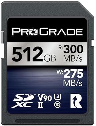 SD UHS-II 512GB Karte V90 – Bis zu 250 MB/s Schreibgeschwindigkeit und 300 MB/s Lesegeschwindigkeit | Für professionelle Filmemacher, Fotografen und Content-Kuratoren – von Prograde Digital