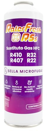 Gas Refrigerante Ralerfresh RS Sustituto de Gas R410, R32, R407 y R22 Recarga de Gas Refrigerante Organico para Aire Acondicionado Split Ecologico Eficiente Recarga Rapida (Botella RSs)