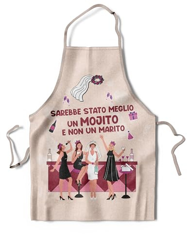 KAÏDENSÏ Grembiule Addio al Nubilato Sposa - Gadget Team Bride Spiritoso - Accessori Festa Meglio un Mojito che un Marito