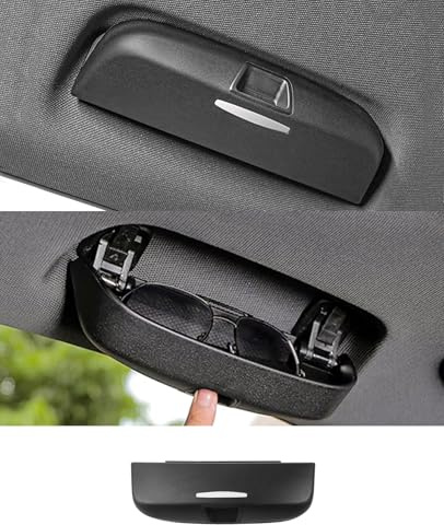 GAFAT Kompatibel mit VW Tiguan 3/ Passat B9 Variant 2024 2025 2026 Sonnenbrillenhalter Brillenetui, Aufbewahrungsbox Ablagen Organizer, T1-guan 3 Zubehör, Pasat B9 Zubehör (Schwarz)