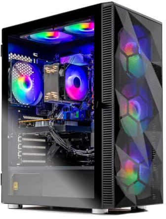 Skytech Gaming Storm Desktop PC, Ryzen 7 5700 3.7 GHz (4.6GHz), NVIDIA RTX 5060 Ti 8GB, 1TB NVMe SSD, 16GB DDR4 RAM 3200, 650W Gold PSU, Wi-Fi, Win 11