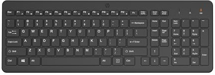 HP 220 Wireless Keyboard | Number pad | Chicklet-style keys | 12 shortcut combos | LED indicators | Long battery life up to 16 months | 2 years limited warranty | Black