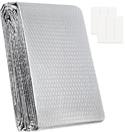DBALL Isolant Thermique 5 M x 60 CM Feuille Réflectrice Radiateur 4 MM D'épaisseur Feuille Isolante Réfléchissante De Chaleur Pour Radiateur avec 12 Pastilles Adhésives