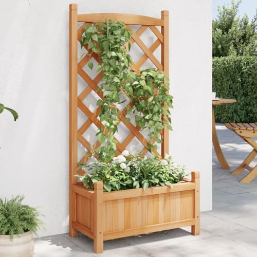 Générique Jardinière avec Treillis Marron Bois Massif de Sapin,Maison & Jardin,Pelouses & Jardins,Jardinage,Pots & Cache-Pots,Brun,4.85 KG,365485