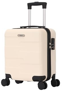 TROLLEY ADC Valise Cabine 45x36x20cm - Approuvé Bagage Cabine EasyJet, Vueling & +100 Compagnies Aériennes - Coque Rigide Anti-Choc (Blanc)