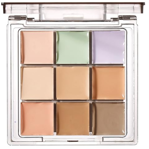 WishesMar Palette Correttori 9 Colori Concealer Crema Camouflage Make Up Trucco Palette Adatto per Uso Professionale e Quotidiano