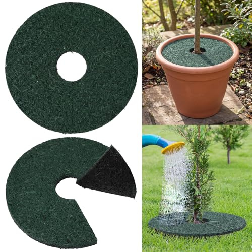 Peryiter 2 anillos de goma de doble cara para árbol, tapete de goma resistente, protector de raíces de árbol, tapete protector de raíces de árbol, barrera de malezas para evitar excavaciones de