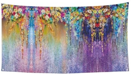 Banner con stampa di arbusti floreali, decorazione da appendere per la celebrazione di Natale Halloween Party Yard Sign