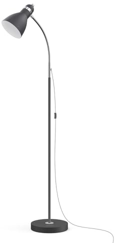 LEPOWER Floor Lamp, Metal Standing Lamp with Adjustable Gooseneck, Heavy Metal Base, Reading Pole Lamp for Office, Black Floor Lamps for Bedroom, Living Room