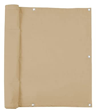 jarolift Copertura per Balcone Impermeabile, Telo di Rivestimento e Protezione per Balcone, 600 x 90 cm, (24 Occhielli), Sabbia