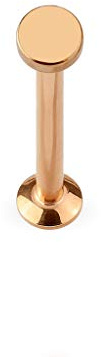Paula & Fritz® UNIVERSAL Stud Labret Monroe Cartilage Flatball 3mm Gold roségold schwarz Silber Edelstahl Chirurgenstahl 316L Länge 4mm - 8mm