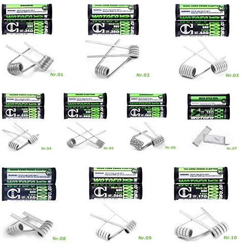 10x WOTOFO Coils Wickeldraht RBA, MESH A1, Ni80 Nichrome, KA1, MTL, E Zigarette Verdampfer Selbstwickler (GRATIS VERSAND FÜR DE) (Nr.11 - A1 - OFRF nexMesh 0.13 Ohm)