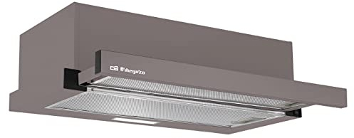 Orbegozo TL 07160 MA - Campana extractora telescópica 60 cm, capacidad de extracción 308,2 m3/h, 3 niveles de potencia, 2 filtros de aluminio desmontables, iluminación LED