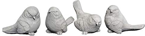 gartendekoparadies.de Figures de Pierre Massive Ensemble de 4 mésanges Bleues Oiseau en Pierre reconstituée, résistant au Gel